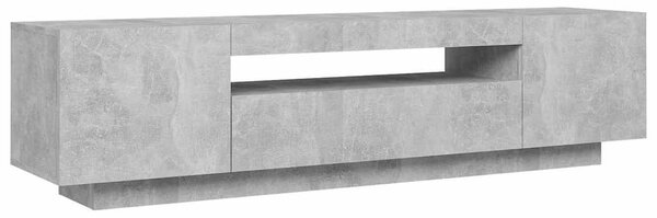 Betonszürke TV-szekrény LED-lámpákkal 160 x 35 x 40 cm