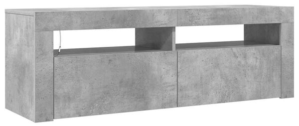 Betonszürke TV-szekrény LED-világítással 120 x 35 x 40 cm