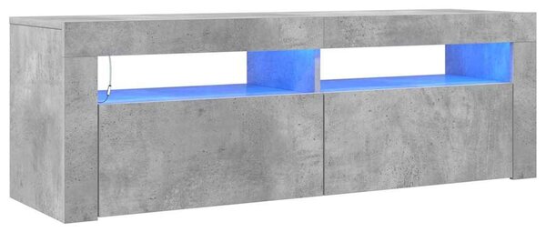 Betonszürke TV-szekrény LED-világítással 120 x 35 x 40 cm