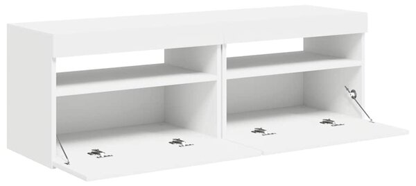 2 db fehér TV-szekrény LED-lámpákkal 60 x 35 x 40 cm