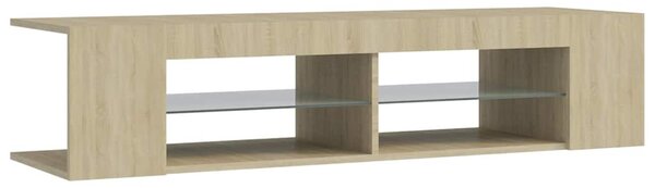 Sonoma tölgy színű TV-szekrény LED-lámpákkal 135 x 39 x 30 cm