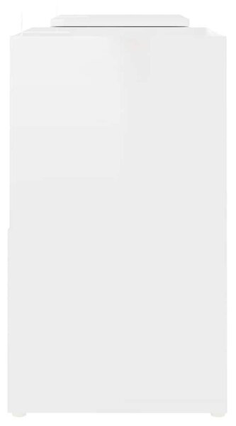 Magasfényű fehér szerelt fa TV-szekrény 104 x 30 x 52 cm