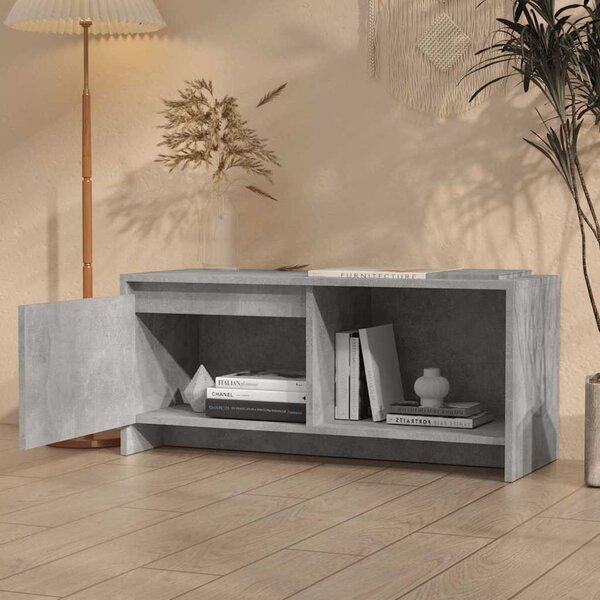 Betonszürke szerelt fa TV-szekrény 90x35x40 cm