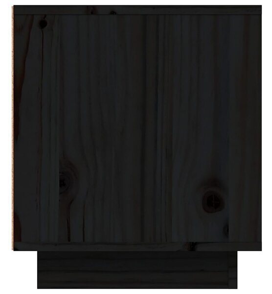 Fekete tömör fenyőfa TV-szekrény 80 x 35 x 40,5 cm