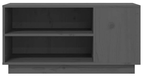 Szürke tömör fenyőfa TV-szekrény 80 x 35 x 40,5 cm
