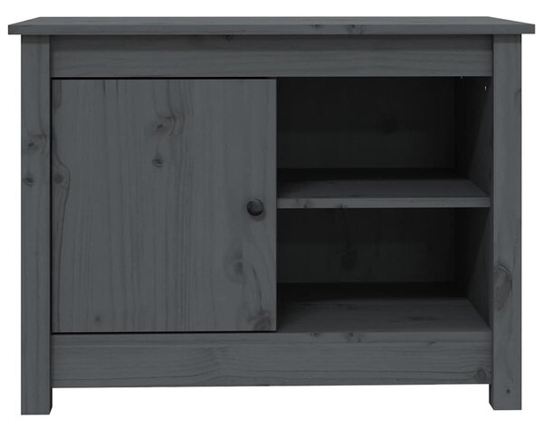 Szürke tömör fenyőfa TV-szekrény 70 x 36,5 x 52 cm