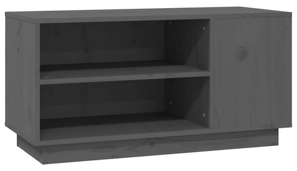 Szürke tömör fenyőfa TV-szekrény 80 x 35 x 40,5 cm