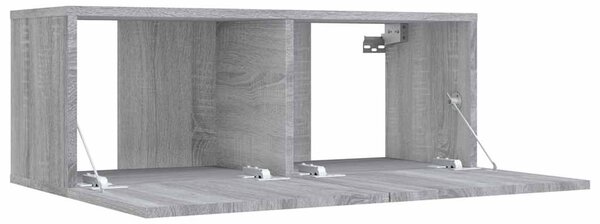Szürke sonoma színű szerelt fa TV-szekrény 80x30x30 cm
