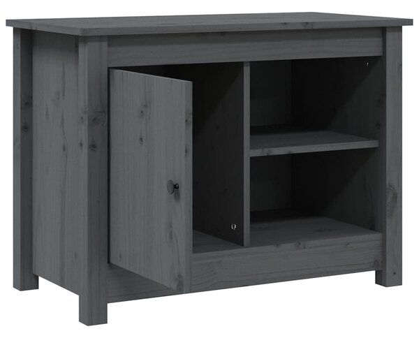 Szürke tömör fenyőfa TV-szekrény 70 x 36,5 x 52 cm