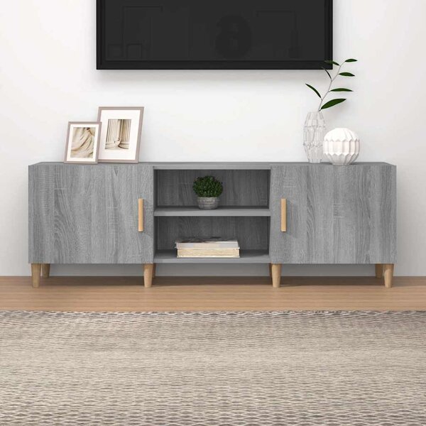 Szürke sonoma színű szerelt fa TV-szekrény 150x30x50 cm