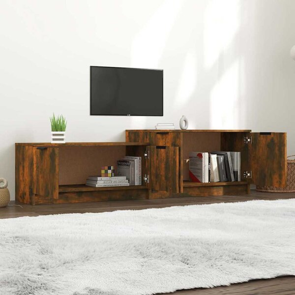 Füstös tölgyszínű szerelt fa TV-szekrény 158,5 x 36 x 45 cm