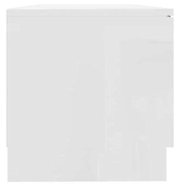 Fehér magasfényű szerelt fa TV-szekrény 80x35x36,5 cm