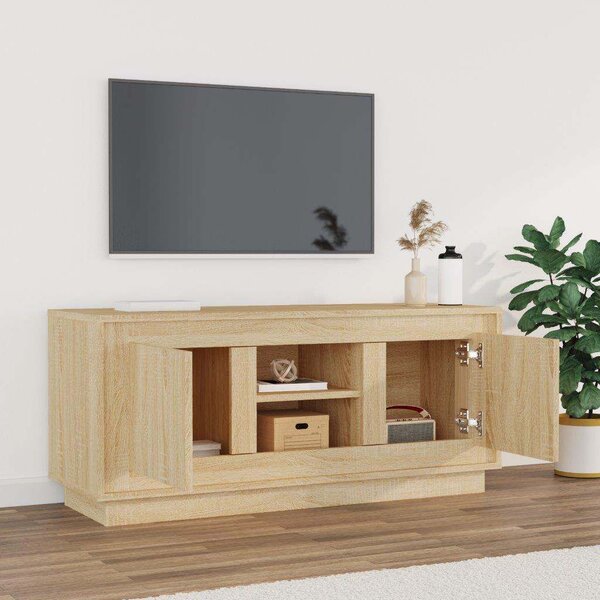 Sonoma tölgyszínű szerelt fa TV-szekrény 102x35x45 cm