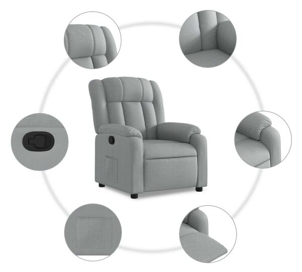 VidaXL Dönthető Fotel - Világosszürke Szövet