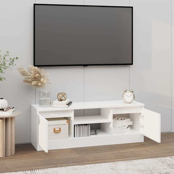 Fehér TV-szekrény ajtóval 102 x 30 x 36 cm