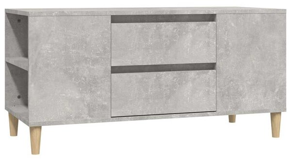 Betonszürke szerelt fa TV-szekrény 102 x 44,5 x 50 cm