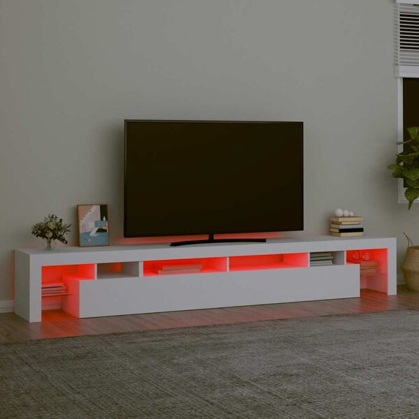 Fehér TV-szekrény LED-lámpákkal 260x36,5x40 cm
