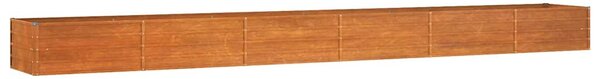 Rozsda színű corten acél kerti magaságyás 600 x 80 x 45 cm