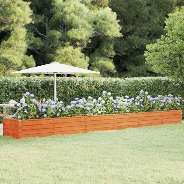 Rozsda színű corten acél kerti magaságyás 600 x 80 x 45 cm