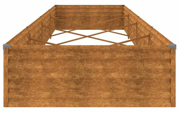 Corten acél kerti magaságyás 387x100x36 cm