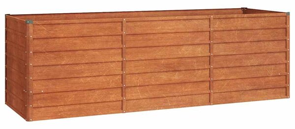Rozsda színű corten acél kerti magaságyás 240 x 80 x 77 cm