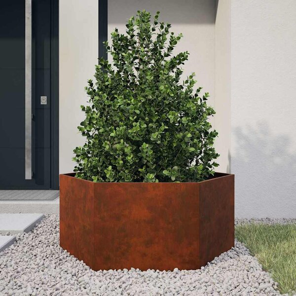 Rozsda színű corten acél növénytartó 90 x 90 x 45 cm