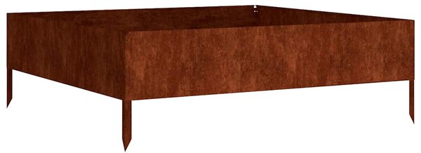 Corten acél kerti magaságyás 100x100x33,5 cm