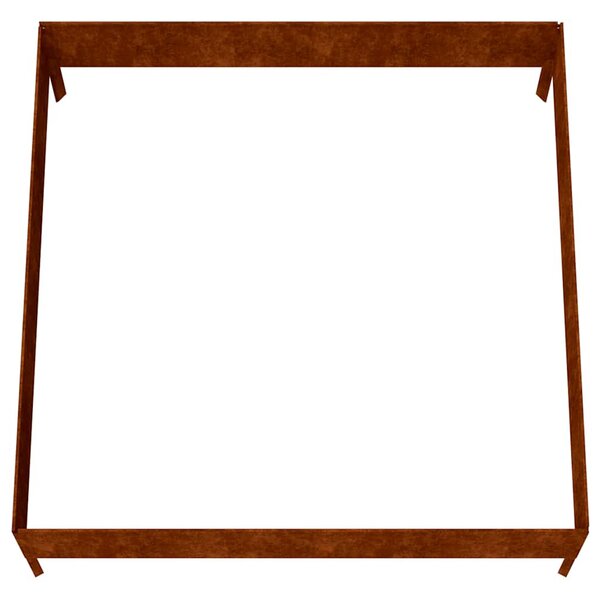 Corten acél kerti magaságyás 100x100x33,5 cm