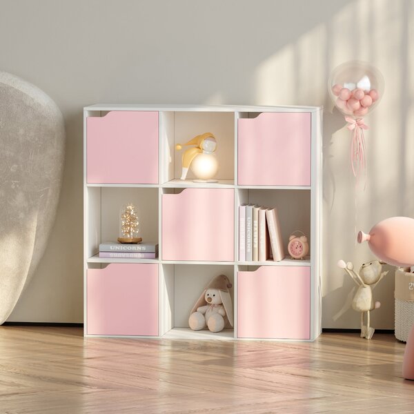 Gyerekpolc Ljunshund 90x90x30 cm fehér/rózsaszín [en.casa]