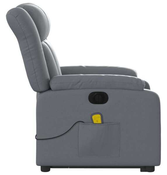VidaXL elektromos szürke műbőr felállást segítő dönthető masszázsfotel