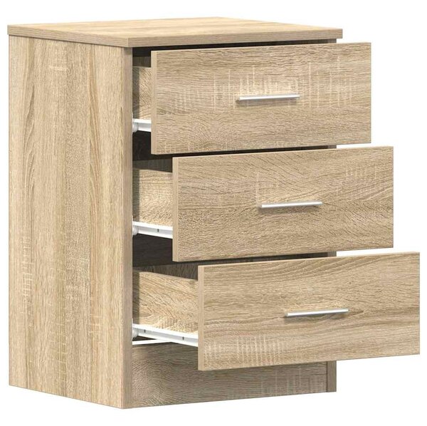 2 db sonoma tölgy szerelt fa éjjeliszekrény 38 x 35 x 56 cm