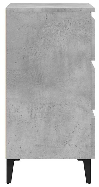 Betonszürke éjjeliszekrény fémlábakkal 40 x 35 x 69 cm