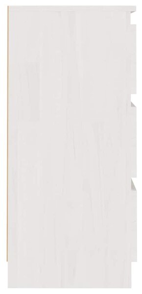 2 db fehér tömör fenyőfa éjjeliszekrény 40 x 29,5 x 64 cm