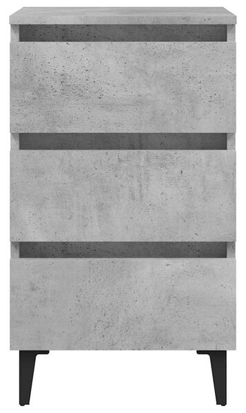 Betonszürke éjjeliszekrény fémlábakkal 40 x 35 x 69 cm