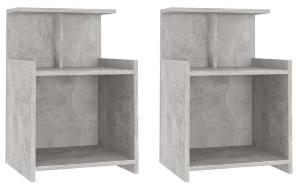 2 db betonszürke szerelt fa éjjeliszekrény 40 x 35 x 60 cm