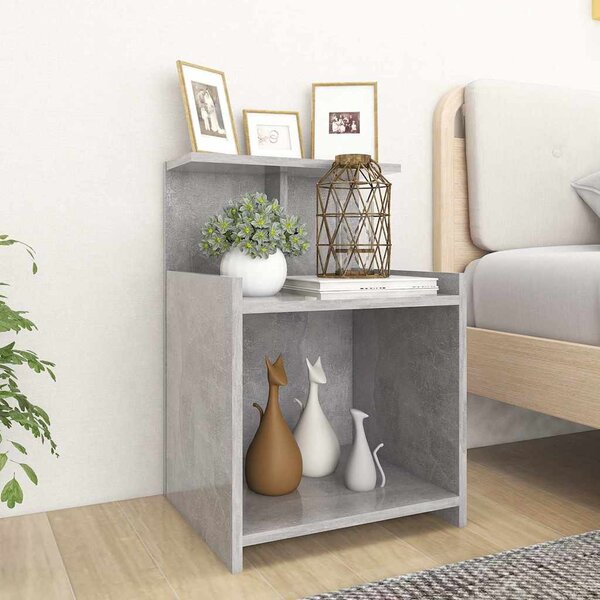 2 db betonszürke szerelt fa éjjeliszekrény 40 x 35 x 60 cm