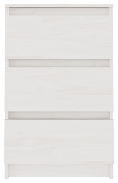 2 db fehér tömör fenyőfa éjjeliszekrény 40 x 29,5 x 64 cm