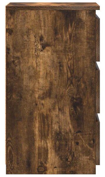 2 db füstös tölgy színű szerelt fa éjjeliszekrény 40x35x62,5 cm