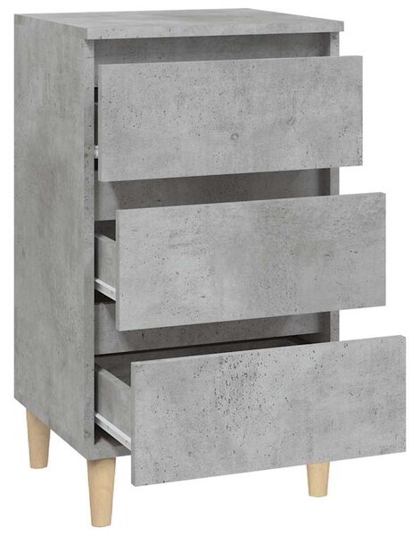 Betonszürke szerelt fa éjjeliszekrény 40x35x70 cm