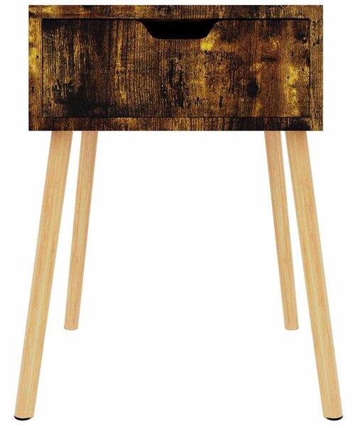2 db füstös tölgy színű szerelt fa éjjeliszekrény 40x40x56 cm