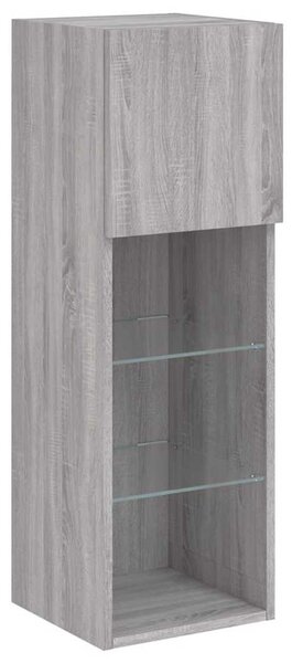 Szürke sonoma színű TV-szekrény LED-lámpákkal 30,5x30x90 cm