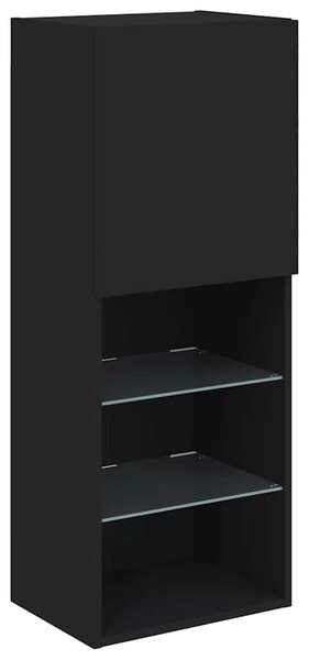Fekete TV-szekrény LED lámpákkal 40,5 x 30 x 102 cm
