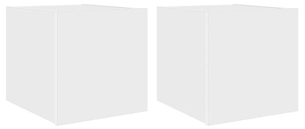 2 db fehér fali TV-szekrény LED-világítással 30,5x35x30 cm