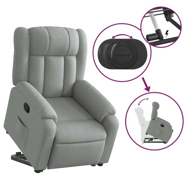 Relax Fotel - Elektromos Felállássegítő - Világosszürke