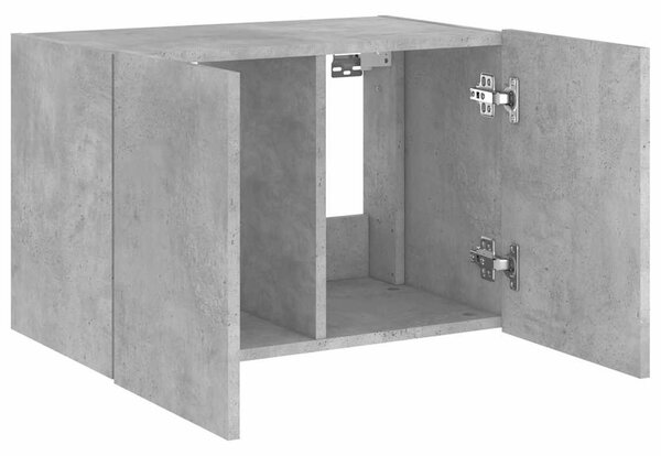 Betonszürke falra szerelhető TV-szekrény LED-del 60x35x41 cm