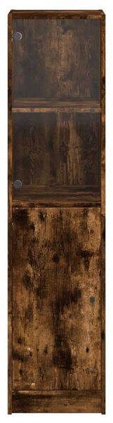 VidaXL füstös tölgyszínű magasszekrény üvegajtóval 35 x 37 x 142 cm