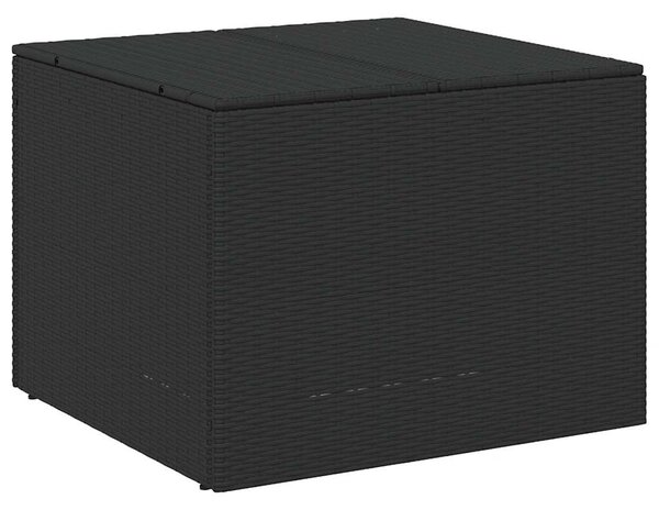 Fekete polyrattan kerti tárolóláda 291 L