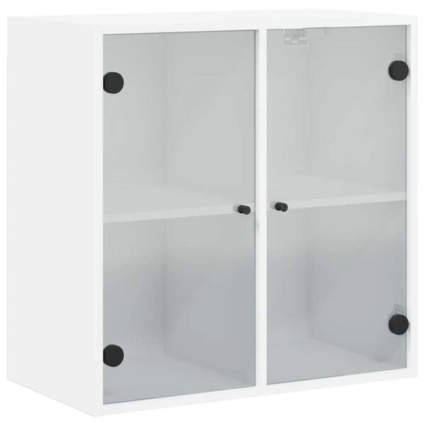 VidaXL fehér faliszekrény üvegajtókkal 68 x 37 x 68,5 cm