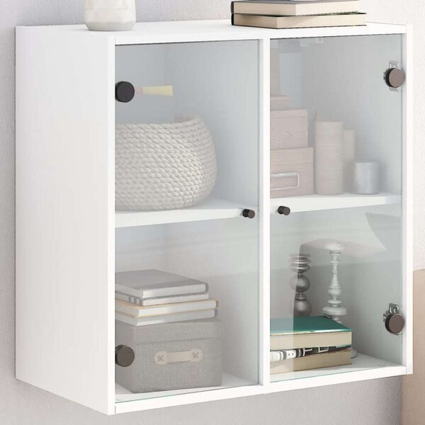 VidaXL fehér faliszekrény üvegajtókkal 68 x 37 x 68,5 cm