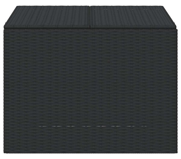 Fekete polyrattan kerti tárolóláda 291 L